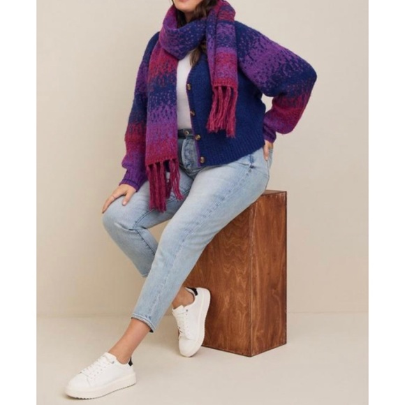 🆕 Chunky Cardigan Button Front V-Neck Sweater 3 3X 22 24 NWT Torrid New! Purple - Picture 2 of 6